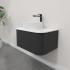 Kiama 750mm Matte Black 1 Drawer Curved Wall Hung Fluted Bathroom Vanity