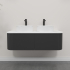 Kiama 1200mm Matte Black 2 Drawers Curved Wall Hung Fluted Bathroom Vanity