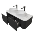 Kiama 1200mm Matte Black 2 Drawers Curved Wall Hung Fluted Bathroom Vanity