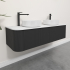 Kiama 1500mm Matte Black 2 Drawers Curved Wall Hung Fluted Bathroom Vanity