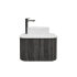 Kiama 600mm Dark Grey 1 Door Curved Wall Hung Fluted Bathroom Vanity