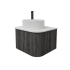 Kiama 600mm Dark Grey 1 Door Curved Wall Hung Fluted Bathroom Vanity