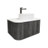 Kiama 750mm Dark Grey 1 Drawer Curved Wall Hung Fluted Bathroom Vanity