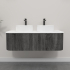 Kiama 1200mm Dark Grey 2 Drawers Curved Wall Hung Fluted Bathroom Vanity