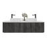 Kiama 1500mm Dark Grey 2 Drawers Curved Wall Hung Fluted Bathroom Vanity