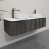 Kiama 1500mm Dark Grey 2 Drawers Curved Wall Hung Fluted Bathroom Vanity