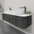 Kiama 1500mm Dark Grey 2 Drawers Curved Wall Hung Fluted Bathroom Vanity