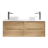 1490x460x550mm Bell Collection Natural Oak 4/DW Wall Hung Vanity