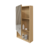 450mm Natural Oak 1 Left Hinged Mirrored Door Mirror Shaving Cabinet