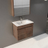 600mm Narrow Dark Oak MDF Bathroom Vanity 2 Doors Wall Hung Cabinet Only