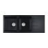 1160*500*210mm Cora Black Granite Sink Double Bowl With Drainer Left Hand Bowl 