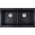 833*467*240mm Cora Black Undermount Double Bowl Granite Sink