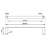 Esperia Matte Black Single Towel Rail 800mm