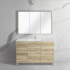 1200mm White Oak Free Standing MDF Bathroom Vanity Left Drawers Cabinet Only