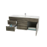 1200mm Dark Grey MDF Bathroom Vanity Left Drawers Wall Hung Cabinet Only