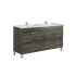 1500mm Dark Grey MDF Bathroom Vanity 4 Side Drawers 2 Middle Doors Free Standing Cabinet Only