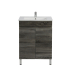600mm Narrow Dark Grey MDF Bathroom Vanity 2 Doors Free Standing Cabinet Only