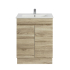 600mm Narrow White Oak MDF Bathroom Vanity 2 Doors Free Standing Cabinet Only