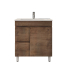 750mm Narrow Dark Oak MDF Bathroom Vanity Left Drawers Free Standing Cabinet Only