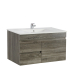 750mm Narrow Dark Grey MDF Bathroom Floating Vanity Left Drawers Wall Hung Cabinet Only