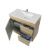 750mm Narrow White Oak MDF Bathroom Vanity Right Drawers Free Standing Cabinet Only