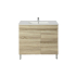 750mm White Oak MDF Bathroom Vanity Right Drawers Free Standing Cabinet Only