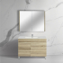 900mm White Oak MDF Bathroom Vanity Left Drawers Free Standing Cabinet Only