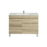 900mm White Oak MDF Bathroom Vanity Left Drawers Free Standing Cabinet Only