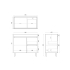 900mm Dark Oak MDF Bathroom Vanity Right Drawers Free Standing Cabinet Only