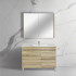 900mm White Oak MDF Bathroom Vanity Right Drawers Free Standing Cabinet Only