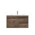 900mm Dark Oak MDF Wall Hung Bathroom Floating Vanity Right Drawers Cabinet Only