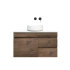 900mm Dark Oak MDF Wall Hung Bathroom Floating Vanity Right Drawers Cabinet Only