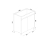 600*350*710mm Freestangding Gloss White Slim PVC Vanity Cabinet Only 