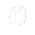 750*350*710mm Freestangding Gloss White Slim PVC Vanity Cabinet Only Right Drawer