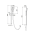 Oval Brass Chrome Sliding Rail Shower 3 Spray Function Hand Shower Head
