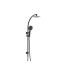 Rund Matte Black Sliding Rail With 3 Spray Function Hand Shower