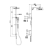 Luxus Matte Black Sliding Rail With 3 Spray Function Hand Shower
