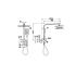 Kasten Brushed Nickel 3 Spray Hand Shower With Overhead Rain Shower Half Rail