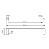 Brushed Nickel Single Towel Rail 800mm