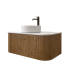 900mm Kiama Prime Oak 1 Drawer Curved Fluted Wall Hung Vanity Cabinet Only