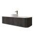 Kiama 1500mm Dark Grey 2 Drawers Curved Wall Hung Fluted Bathroom Vanity
