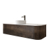 Kiama 1500mm Dark Oak 2 Drawers Curved Wall Hung Fluted Bathroom Vanity