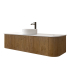 1500mm Kiama Prime Oak 2 Drawers Curved Fluted Wall Hung Vanity Cabinet Only