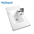 750mm Narrow Gloss White Ceramic Vanity Top