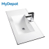 750mm Gloss White Ceramic Vanity Top