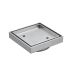 115X115mm Brushed Chrome Square Tile Insert Floor Drain(90mm Outlet)