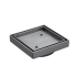 115X115mm Gun Mental Slim Square Tile Insert Floor Drain(90mm Outlet)