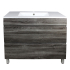 900mm Dark Grey MDF Bathroom Vanity 2 Drawers Free Standing Cabinet Only