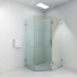10mm Corner Frameless Shower Screens, Diamond Shape, Pivot Door
