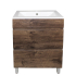 600mm Dark Oak MDF Bathroom Vanity 2 Drawers Free Standing Cabinet Only
